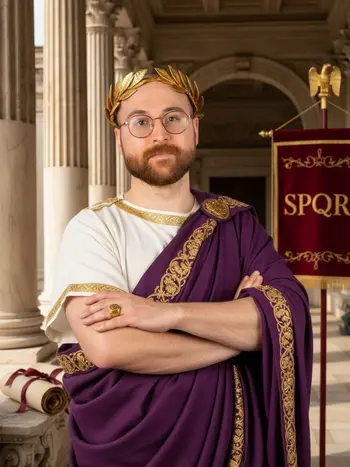Ejemplo del estilo Emperador romano del fotomatón con inteligencia artificial