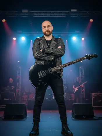Ejemplo del estilo Estrella del rock del fotomatón con inteligencia artificial