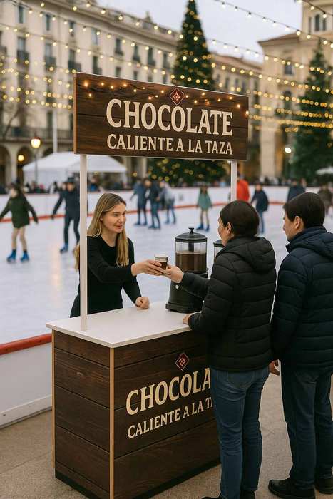 stand chocolate caliente