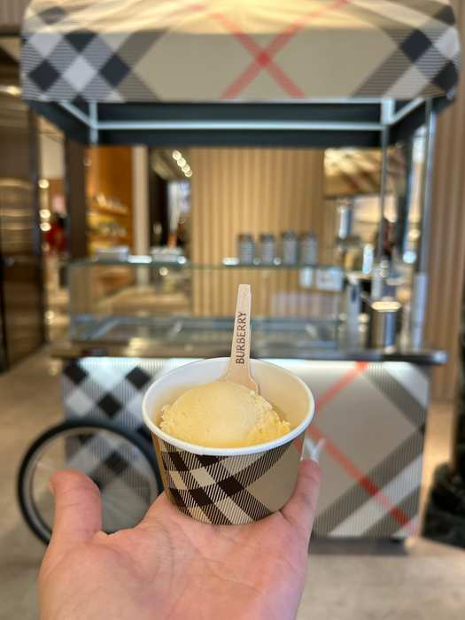 bola de helado artesanal con pala de marca