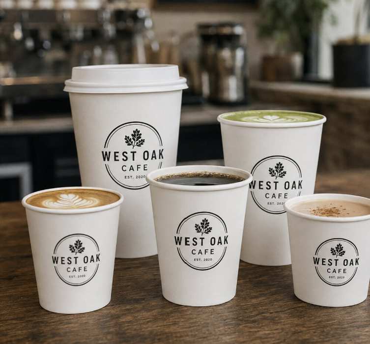 Vasos de café con logo impreso para eventos