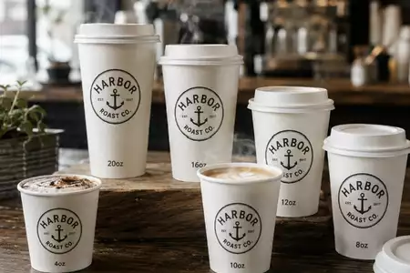 Vasos de café con logo para una Coffee Rave de empresa