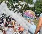 fiesta de espuma con cañón en Barcelona