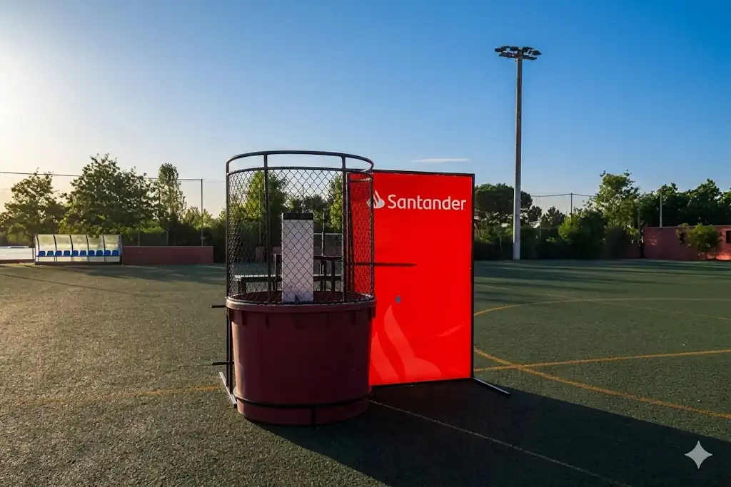 Dunk tank at a summer company party in Barcelona