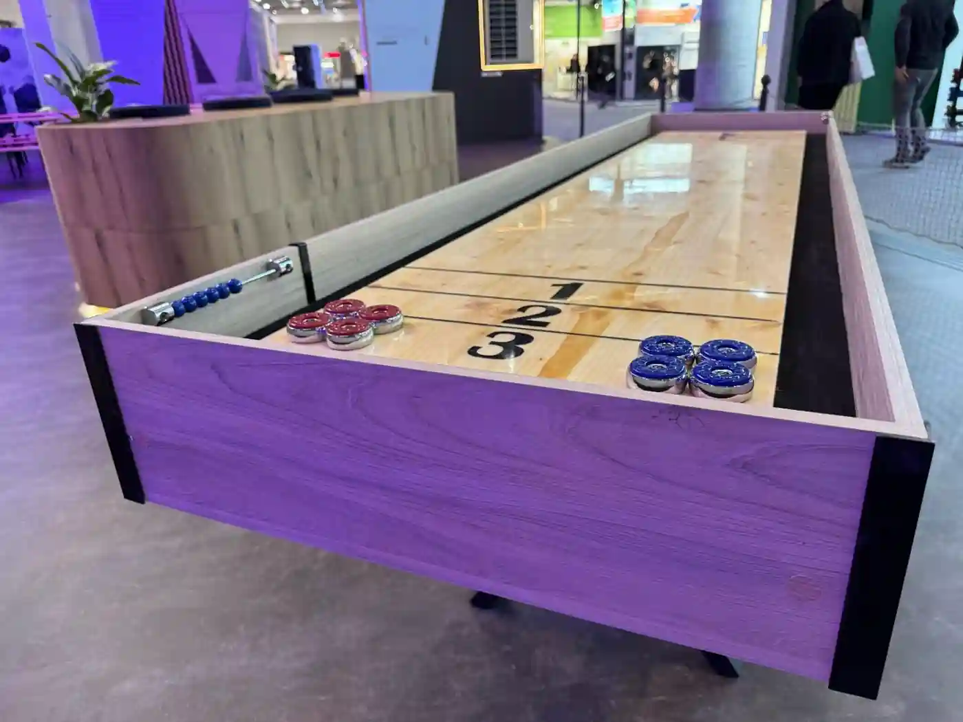 Shuffleboard table at a company afterwork event