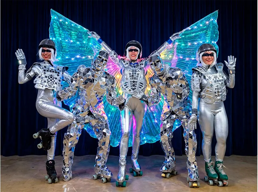 LED skate dancers at a gala dinner in Barcelona