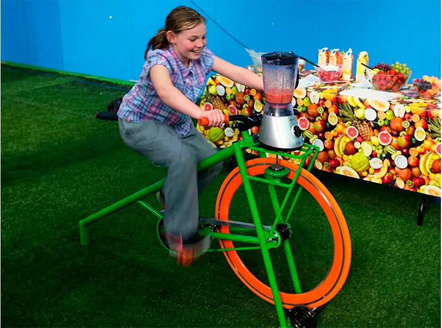 Smoothie bike at a corporate wellness day