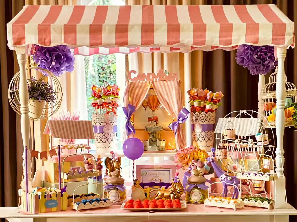 Decorated candy bar at a christening in Barcelona