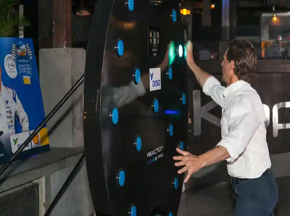 Reflex light wall at a corporate olympics event