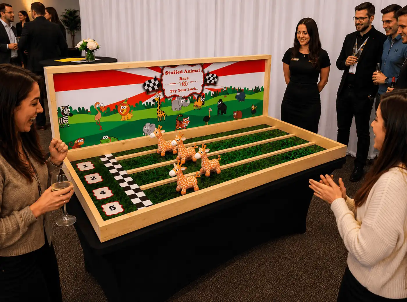 Traditional fête games at an outdoor vintage wedding
