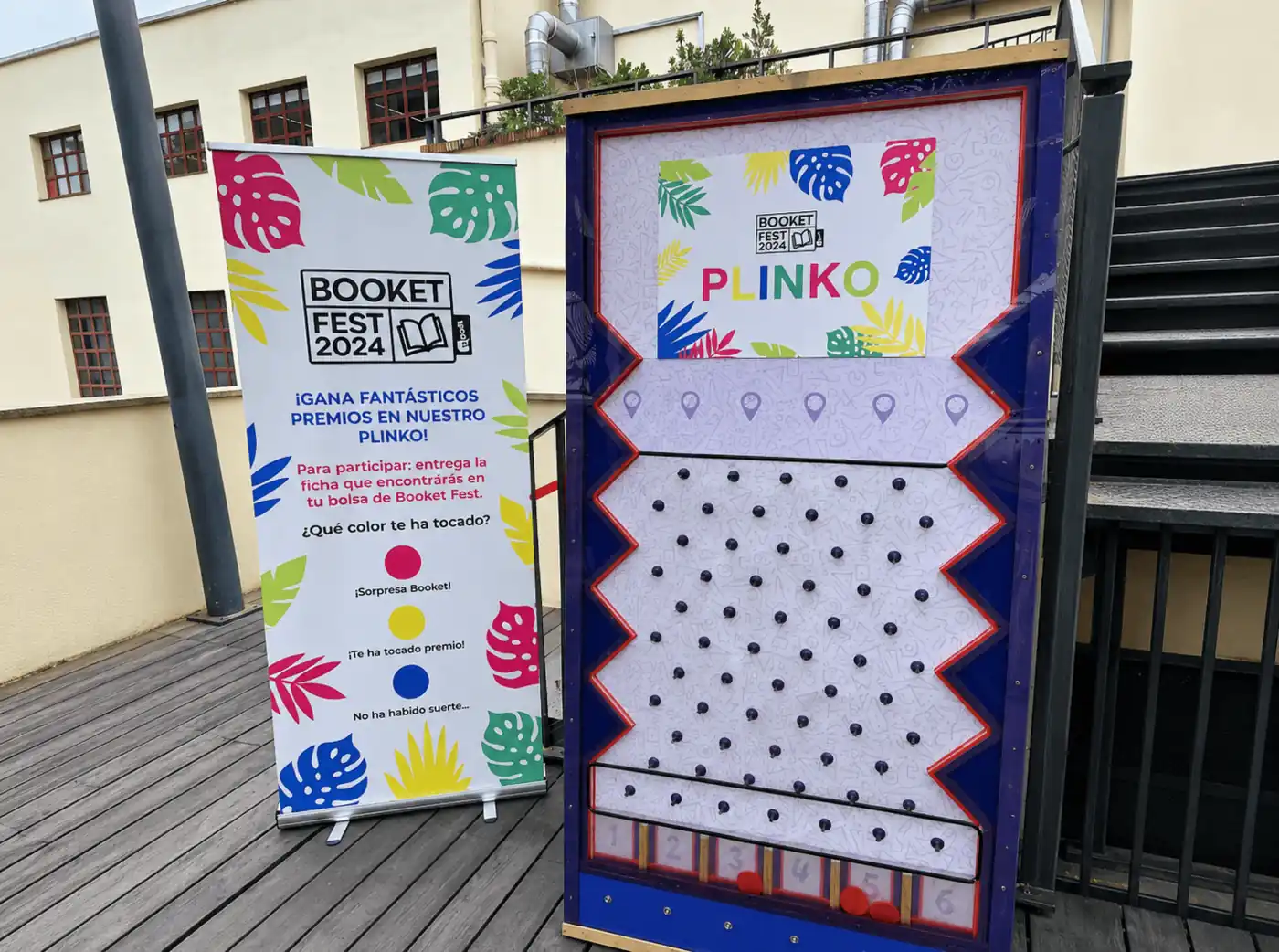 Giant Plinko on a conference stand in Barcelona