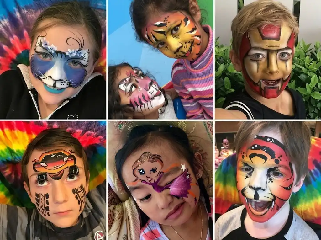 Face painting station in a Barcelona shopping centre