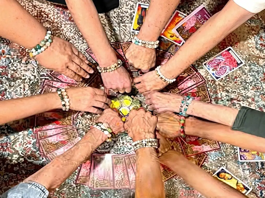 Guests making personalised bracelets at a wedding in Barcelona