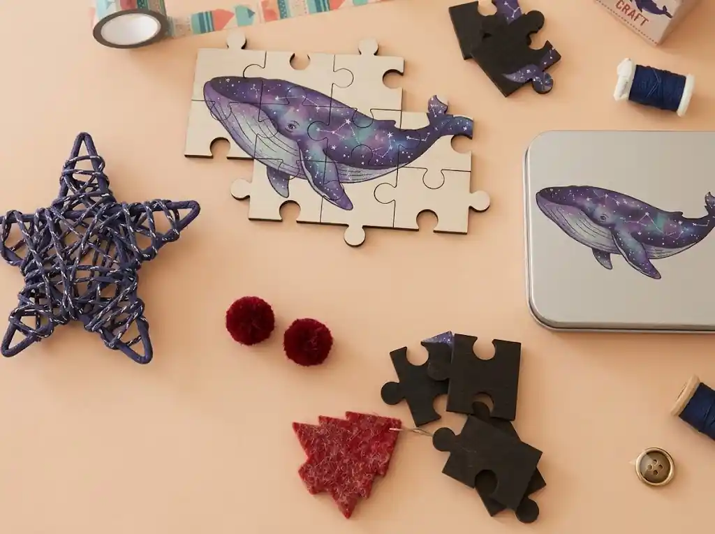 Children making personalised puzzles at a company family day