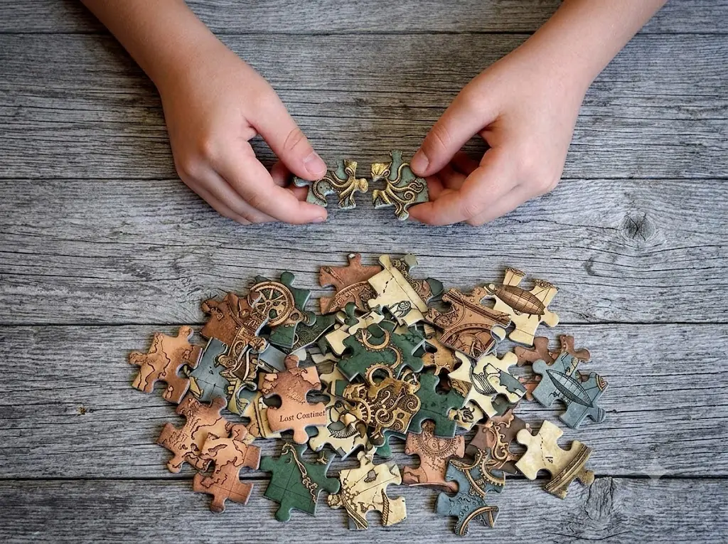 Kids' puzzle workshop at a shopping centre in Barcelona