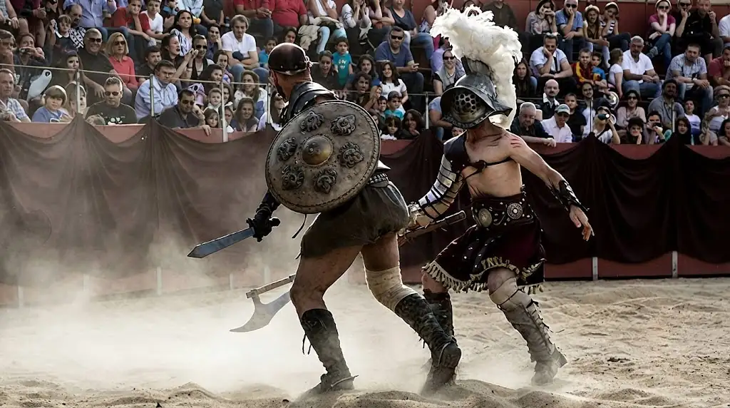 Team building de gladiadors amb espases de goma