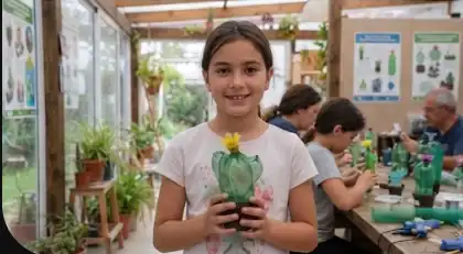 Creative Bottle Recycling Workshop at a real event