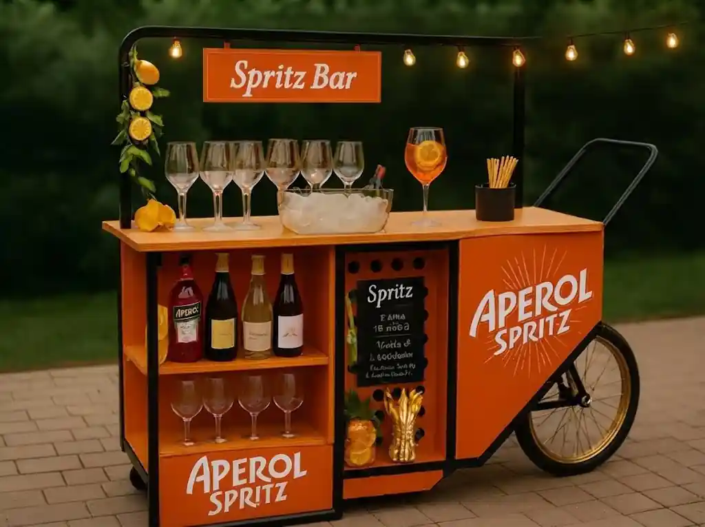 Aperol Spritz cart at a corporate afterwork