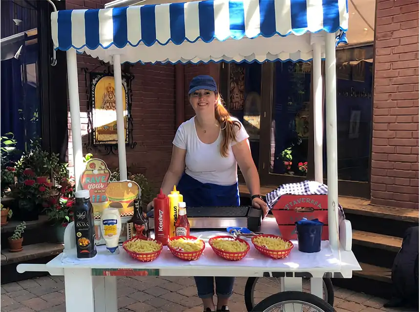 Burger Cart Rental at a real event