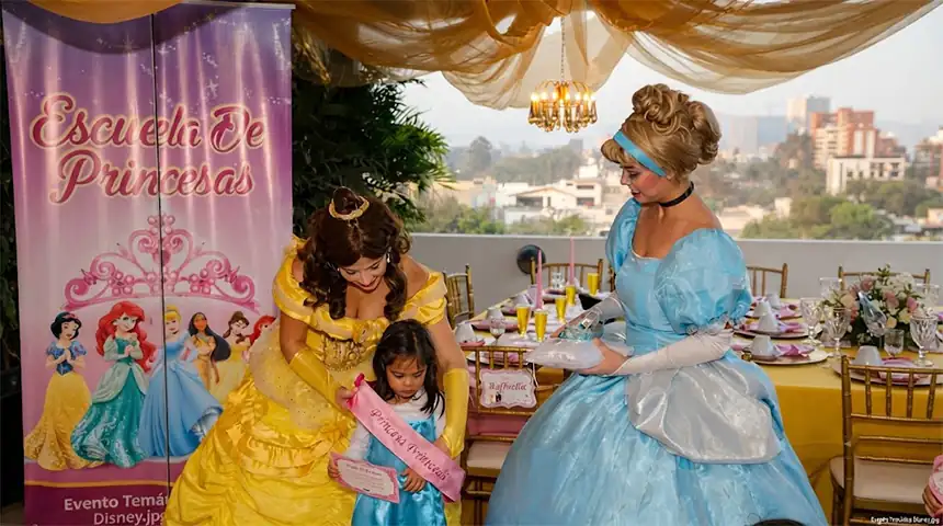 Princeses de conte en una festa infantil de Nadal d'empresa