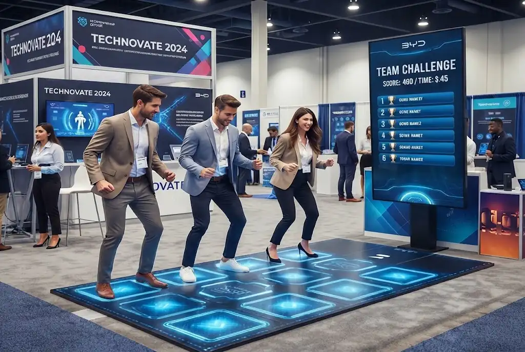 Interactive floor game at a local town festival in Spain