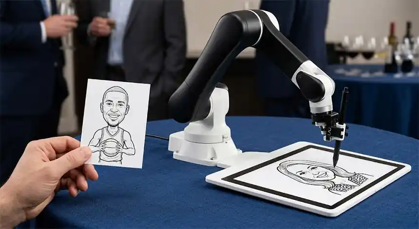 Braç robot 360 al photocall d'una festa d'empresa