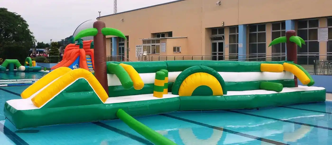 Pool inflatable at a company summer party