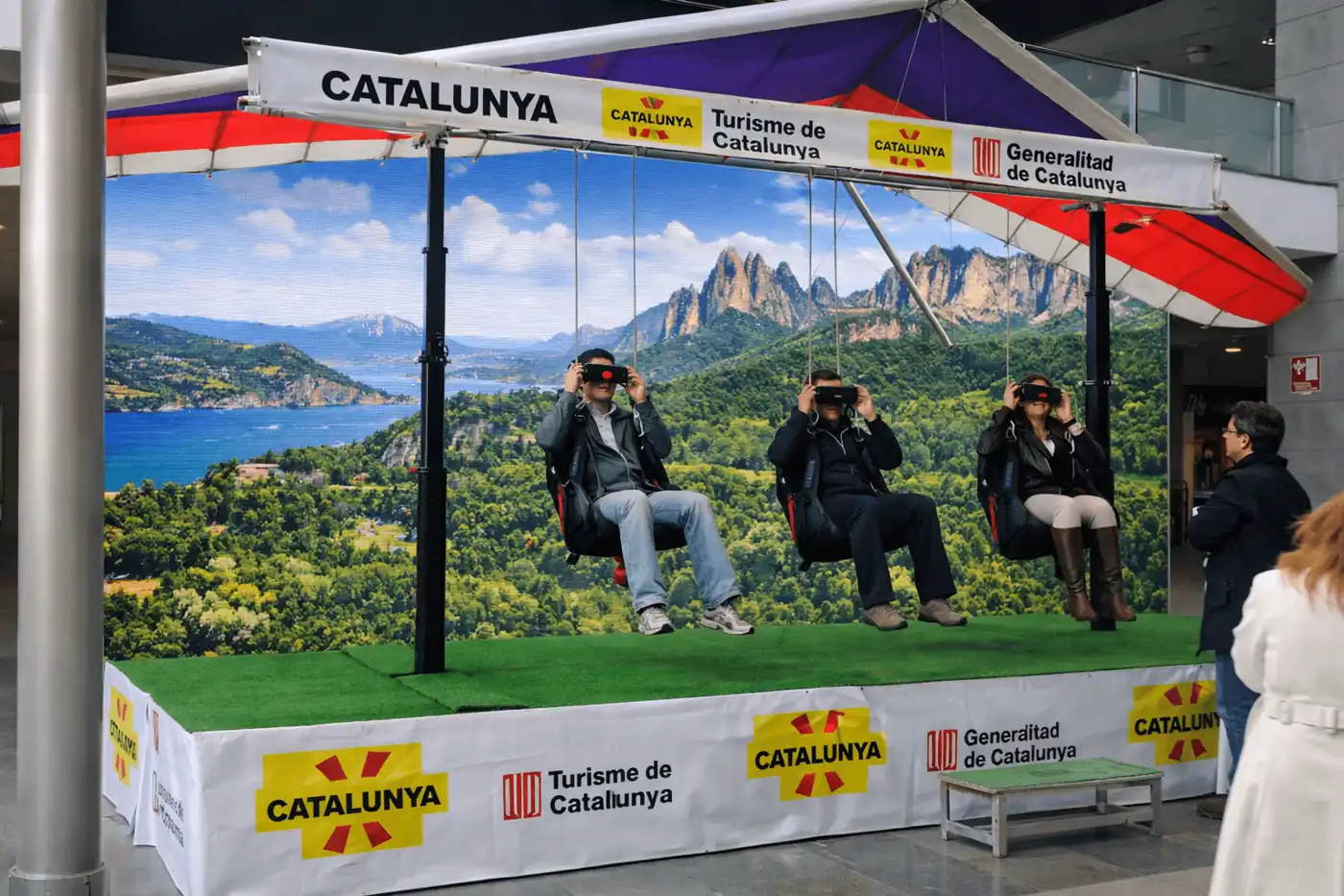 Simulador de vol VR en un congrés tecnològic a Barcelona