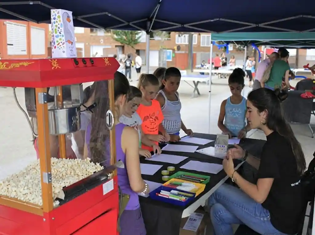 Popcorn machine at a workshop for a company family day
