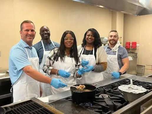 Cooking Team Building at a real event