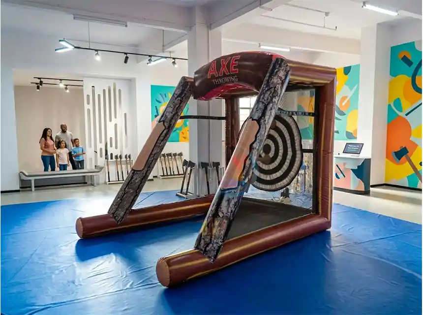 Inflatable Axe Throwing at a real event