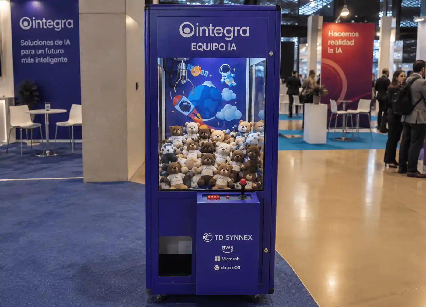 Màquina de peluixos amb grua de ganxo per a events d'United Events