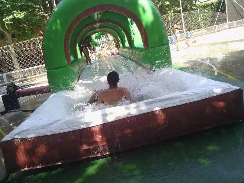 Water inflatable at an outdoor town festival