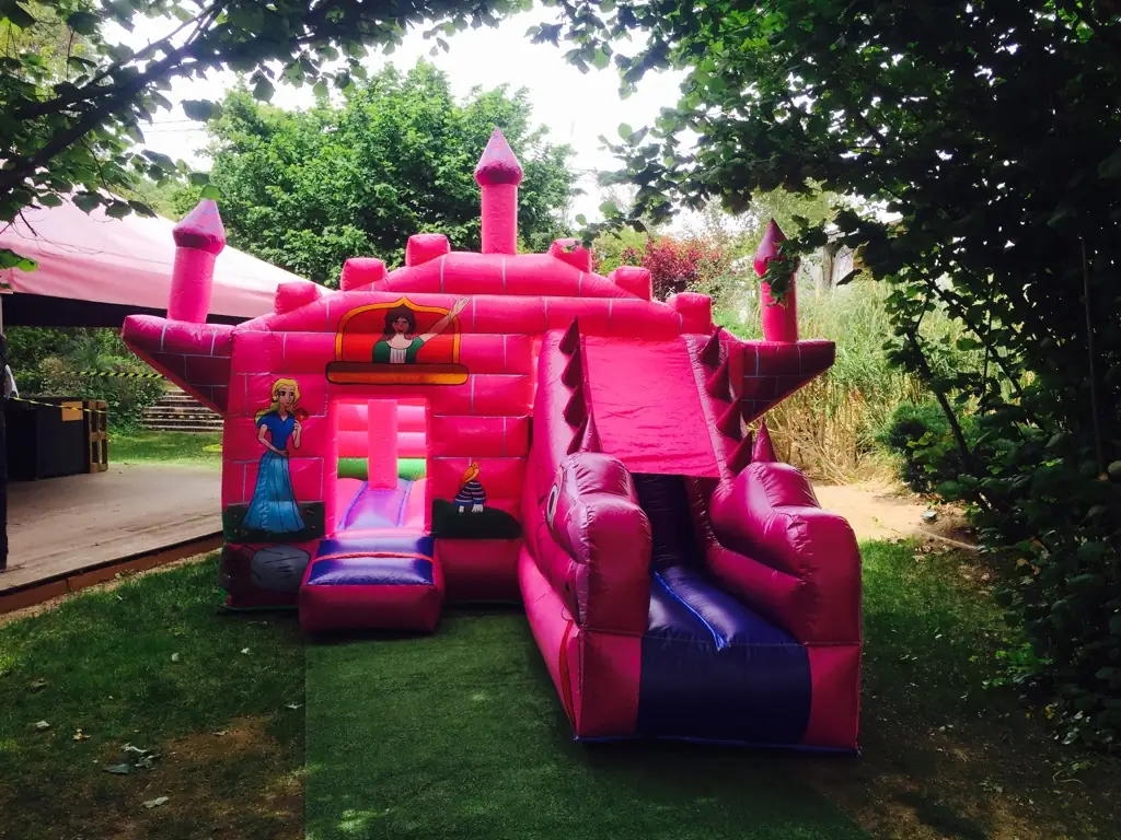 Castell Inflable Rosa en un esdeveniment real