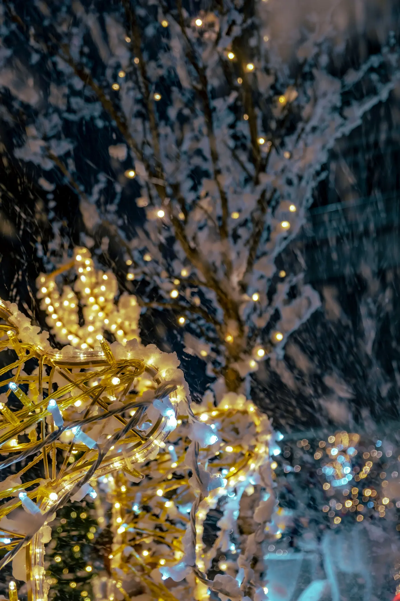 Màquina de neu en un centre comercial en campanya de Nadal