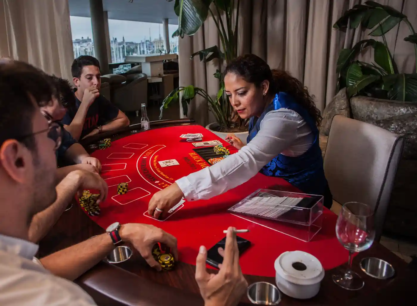 Blackjack table at a corporate incentive night