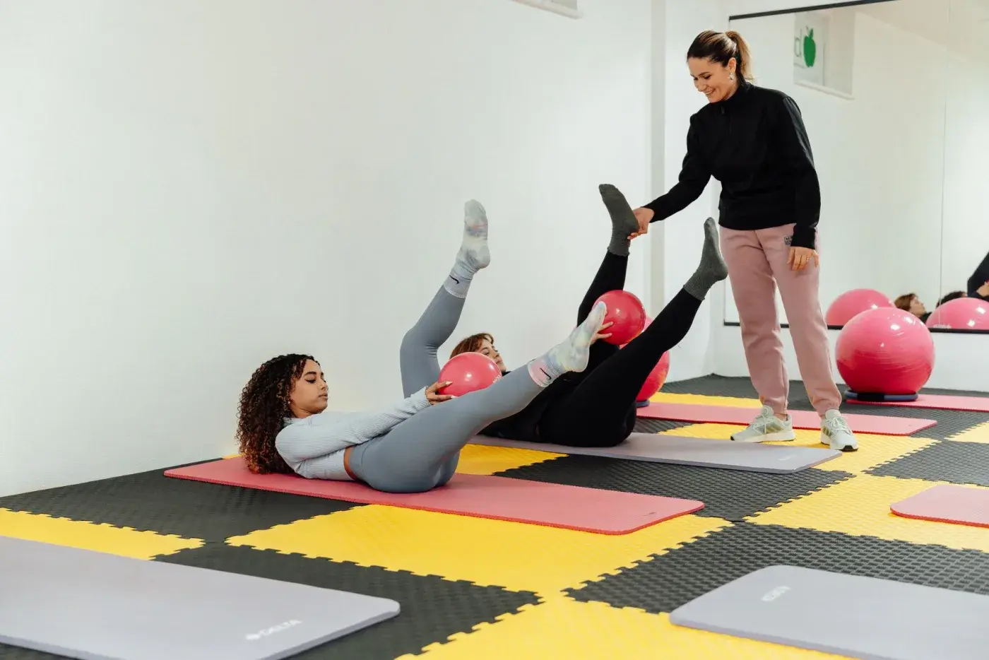 Pilates class for employees in an office