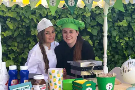 Waffle cart at a company family day