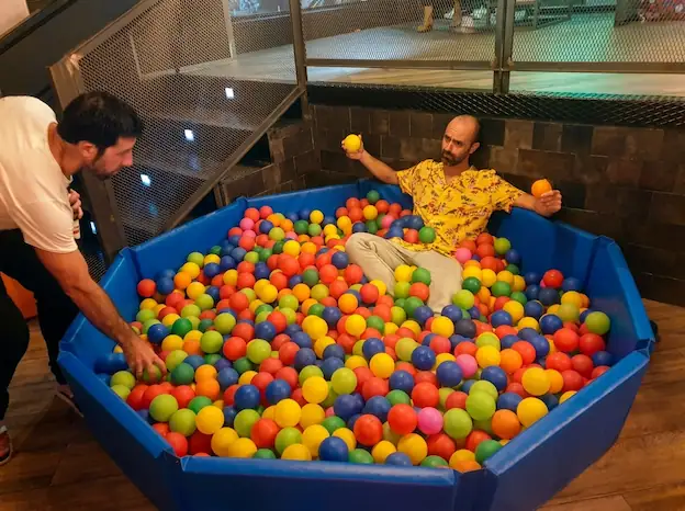 Adult ball pit at a company party