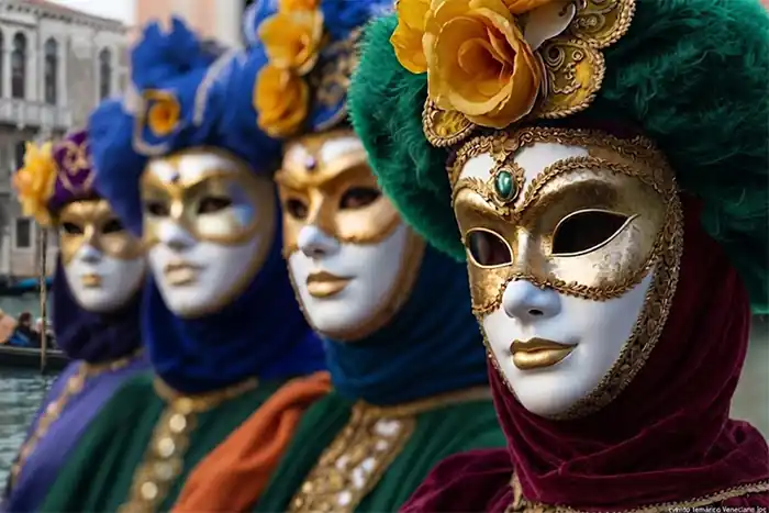 Ball de màscares venecià en una festa d'empresa