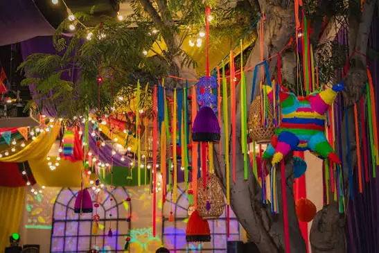Decoració del Dia de Morts en una festa de Halloween