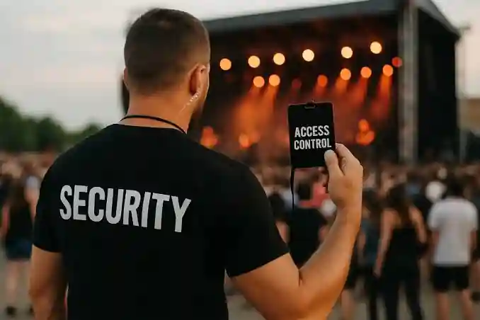 Guest list access control at a corporate event