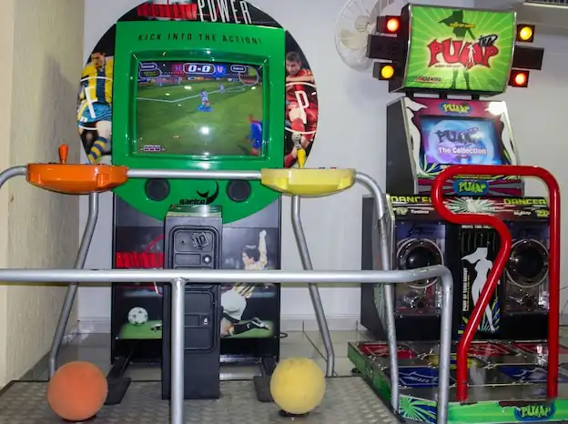 Branded football arcade in a fan zone in Barcelona