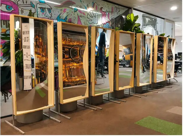 Fairground funhouse mirrors at a circus themed party