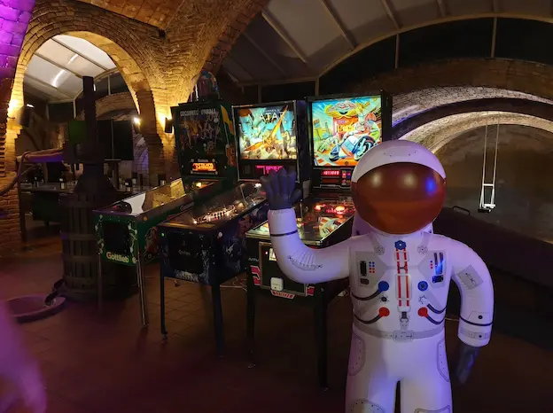 Pinball and air hockey at a corporate event