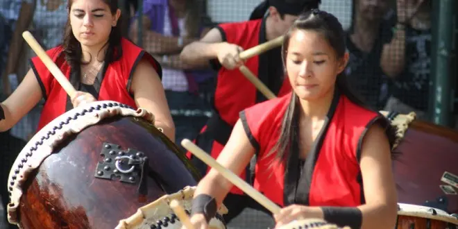 Tambors taiko japonesos en un congrés d'empresa a Barcelona