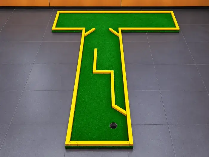 Pista 13 del minigolf per a esdeveniments: El Llamp (242 × 352 cm)