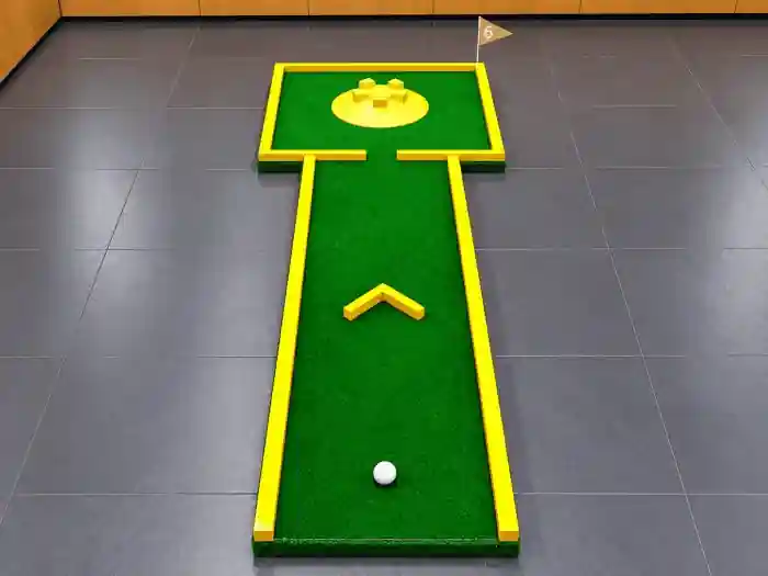 Pista 6 del minigolf per a esdeveniments: El Castell (302 × 100 cm)