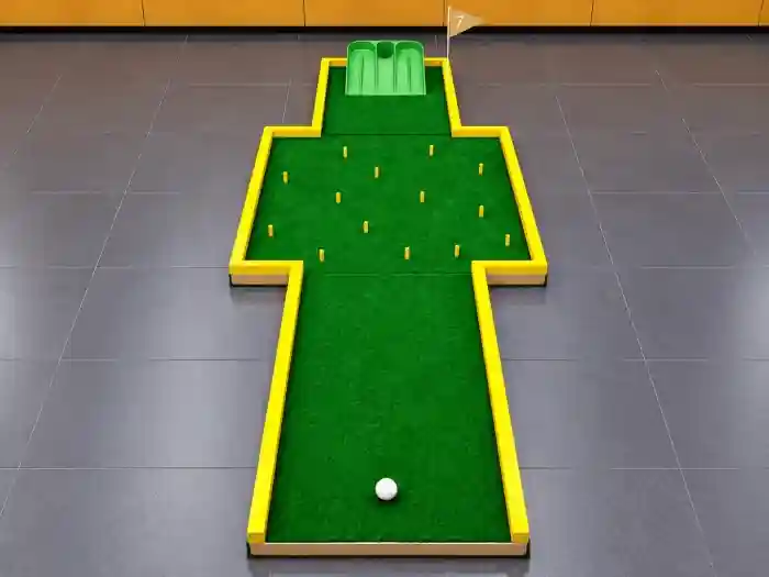 Pista 7 del minigolf per a esdeveniments: El Bosc (100 × 282 cm)