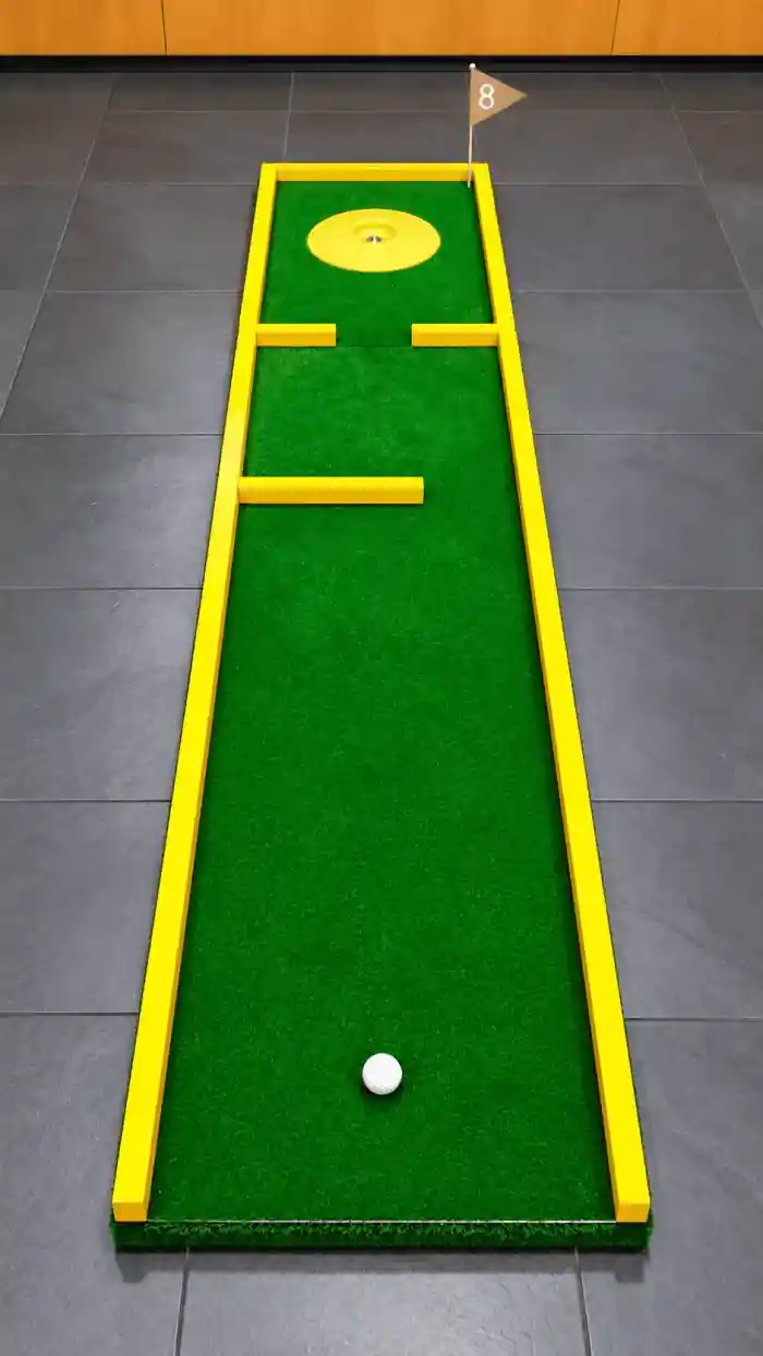 Pista 8 del minigolf per a esdeveniments: El Zig-zag (60 × 292 cm)